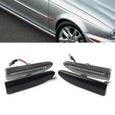 Par de luces LED dinámicas de señalización lateral para Jaguar X-Type 2002-2009 Foto 1 de 4