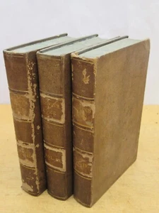 Gibson's Rome 1836 Vol 2 3 4 Antique Leather Bound Books - FOLD OUT MAPS - Picture 1 of 14