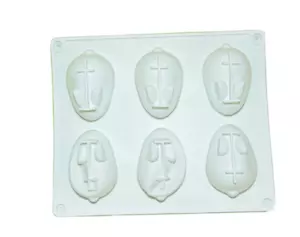 6 Holes Easter Egg Shape Silicone Moulds Chocolate Mold - Picture 1 of 2