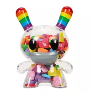 Kidrobot 8 pollici Dunny NOH8 arcobaleno guscio trasparente Dunny pieno di cuori - Foto 1 di 2