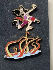 Altes Disney Pin Set Rückkehr nach Neverland Peter Pan Bösewicht Captain Hook Oktopus - Bild 1 von 2