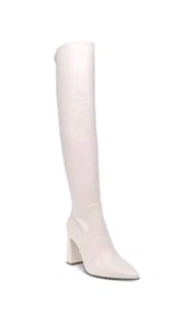 Wild Pair Womens EILEENE Faux Leather Zipper Knee-High white Boots Shoes 6M - Picture 1 of 4