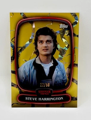 2025 Topps Stranger Things High Tek Steve Harrington #9 Vines Psychic Gold/50 Foto 1 de 2