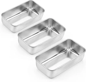 Padelle per pane in acciaio inox 9 x 5, set di 3 - Foto 1 di 2