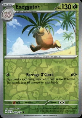 Exeggutor Reverse Holo Uncommon SV08: Surging Sparks 003/191 NM - Image 1 of 2