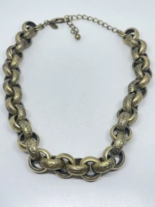 Collana donna Chico's catena oro pesante maglia grossa dichiarazione regolabile Y2K - Foto 1 di 12