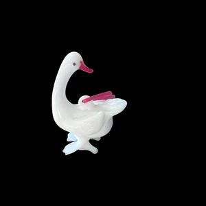 Vintage Christmas Ornament Goose Swan Bird Milk Glass Art Animal 2” - Picture 1 of 5