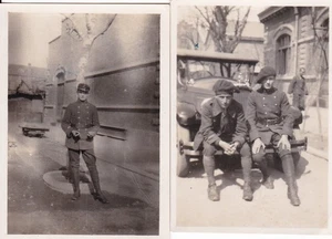 2 Photos snapshot 1928 Militaires Français Tien-Tsin Troupes d'occupations CHINE - Picture 1 of 2