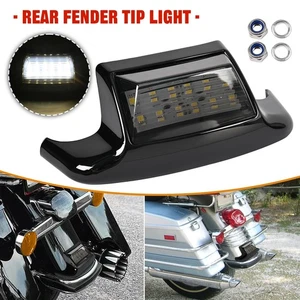 Smoke Lens Black Rear Fender Tip Light For Harley FLSTC For Road King FLHR 94-13 - Picture 1 of 13