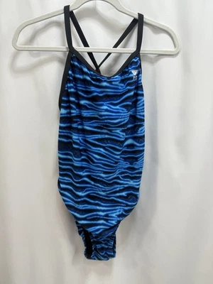 TYR Crypsis Diamondfit Women’s Size 38 Blue One Piece Training Swimsuit - Image 1 of 4