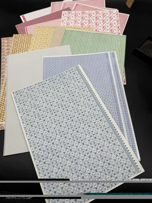 Кукольный домик миниатюра 1:24 ассортимент 15 листов обои лот половина масштаба - Изображение 1 из 4