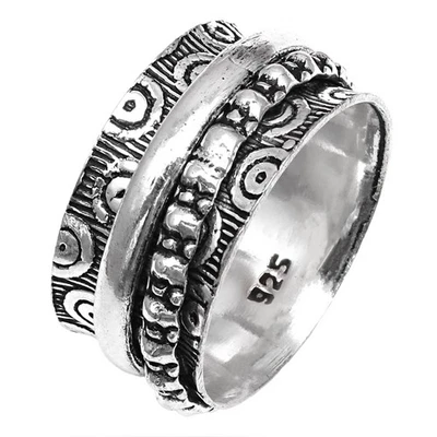 Silver Spinner Ring For Women Four Spinner Ring Fidget Silver Jewelry Ring"10" - image 1 of 4