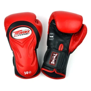 Twins Long-Cuff Muay Thai Boxing Gloves Red-Black - Picture 1 of 2