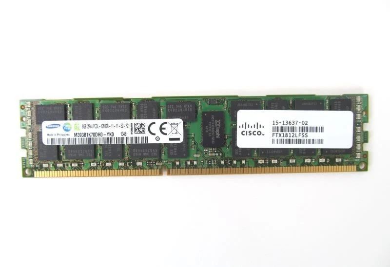 Cisco 15-13637-02 8GB PC3-12800 DDR3-1600MHz ECC CL11 240-Pin DIMM 1.35V Memory - Image 1 of 1
