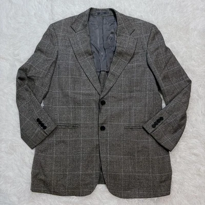 BURBERRY LONDON Men's Silk Wool Check Jacket Classic Tailored Coat #EK BHA - Image 1 of 4