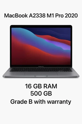 Apple MacBook Pro M1 13.3" 2020, 16GB RAM 500GB SSD -Space Grey Grade B - Image 1 of 4