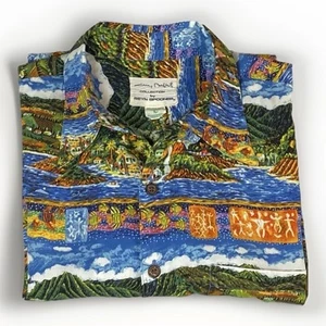 VINTAGE Guy Buffet Reyn Spooner Men’s L Tropical Volcano Front Pocket Shirt - Picture 1 of 8