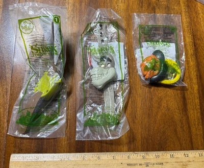 Relojes Shrek Forever After 2010 McDonald's Juguete Lote 3 Shrek Donkey Puss in Boots Foto 1 de 2