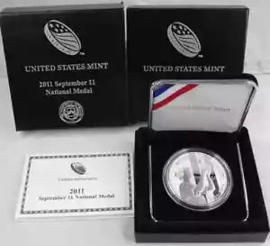 2011-W September 11 National Medal Proof Silver US Mint Commemorative COA OGP - Picture 1 of 1