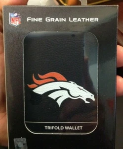 Siskiyou Authentic New NFL Denver Broncos Fine Grain Leather Tri-Fold Wallet - Picture 1 of 1