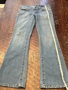 Seven7 Jeans RN 109890 Size 30 Boot Cut Flare Leg Blue Jeans Distressed C3 - Picture 1 of 12