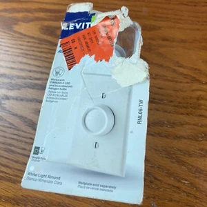 Leviton Universal Rotary Dimmer R00-RNL06-TW White & Almond R00-RDL106-122 - Picture 1 of 2