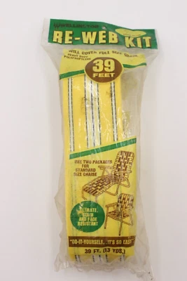Wellington Re-Web Kit Silla Césped Correas 39’ 2.25" Rayas Amarillas De Colección Nuevo de Lote Antiguo Foto 1 de 4