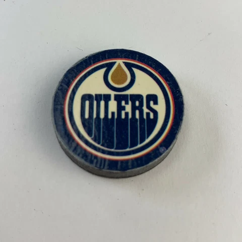 Edmonton Oilers NHL Puck Magnet 1" Hockey Sport Dots Logo Cover
