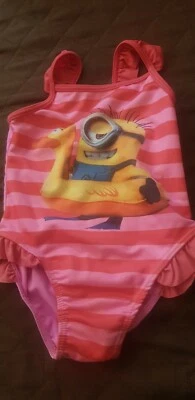Traje de baño Minion a rayas rosa para niñas. Edad 2 - 3 años Foto 1 de 4