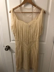 BABEYOND Flapper Girl Style Beige Dress, Size Large - Picture 1 of 4