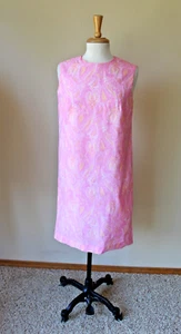 Vintage Fritzi Of California Sleeveless Pink Paisley Gogo 60's Mod Dress M - Picture 1 of 4