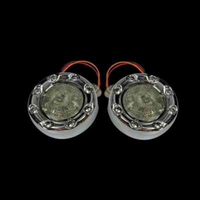 Custom Dynamics ProBeam Chrome Bullet Ringz Amber White LED Front Turn Signals 5 - Image 1 of 4