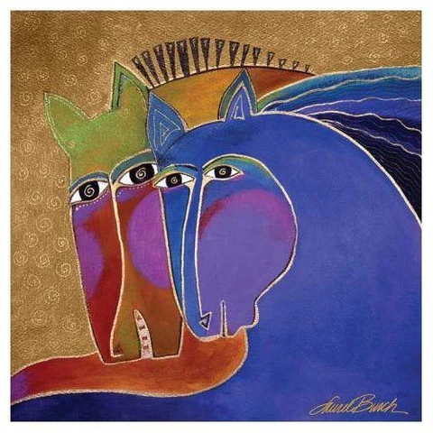 Laurel Burch Canvas Peruvian Mares Couple Horses 15x15 Wall Art Cover