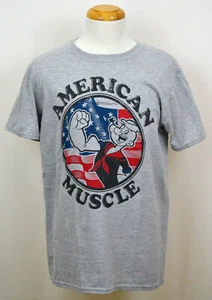 Camiseta Popeye the Sailor Americana Muscle Graphic Camiseta Gris Breather Nueva con Etiquetas - Imagen 1 de 2