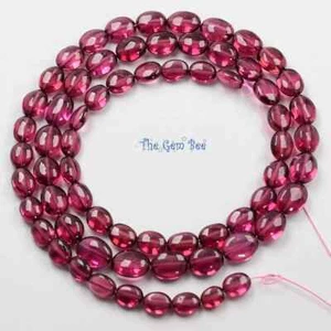 Malawi High Grade Cosmic Pink Rhodolite Garnet Smooth Oval Nugget Beads 16 Inch - Picture 1 of 10