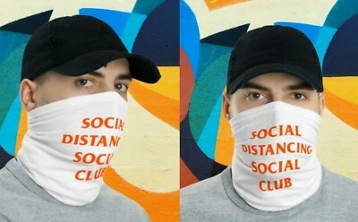 Cappello fascia viso suprema ghetta collo club sociale distanza sociale fascia bianco - Immagine 1 di 4