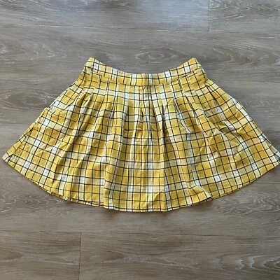 NWT ModCloth yellow plaid mini skirt, size 14 - Image 1 of 3