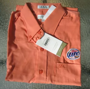 new (L) MILLER LITE Beer CUTTER & BUCK Dress Shirt Wrinkle Free Oxford MCW04757 - Picture 1 of 11