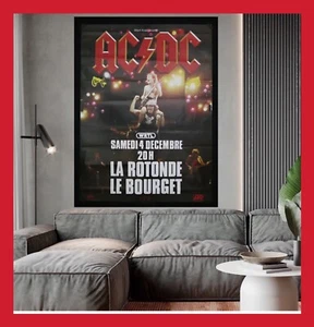 AFFICHE TOILE COTON POSTER ACDC AC DC PARIS 1982 LE BOURGET CONCERT LA RETONDE - Imagen 1 de 2