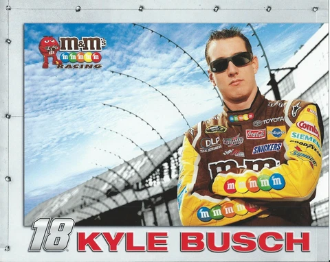2008 KYLE BUSCH #18 M&M'S "NASCAR SPRINT CUP SERIES" POSTCARD! Cover