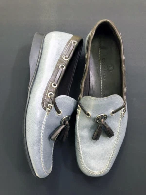 Cole Haan azul claro/marrón borla mocasines zapato de conducción suela de goma talla 7B Foto 1 de 4