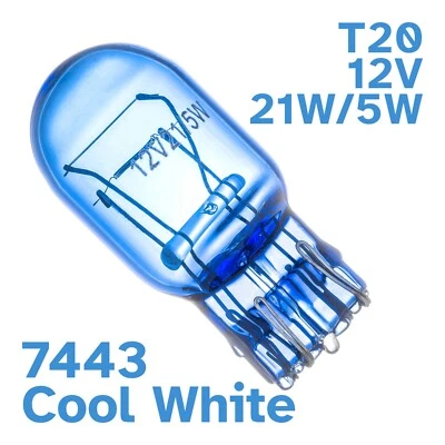1pc T20 12V W21/5W JCD Super Cool White Light Globe 7443 Socket Halogen Bulb - Image 1 of 4