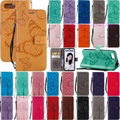 适用于华为荣耀 9 10 Lite 8X View 20 防尘钱包式卡皮革外壳 保护套 — 第 1/4 张图片