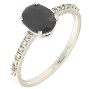 Anello Donna Oro Bianco 18 kt P051 con Zaffiro 1.50 ct Peso Oro 2.64 gr Diamanti - Imagen 1 de 5