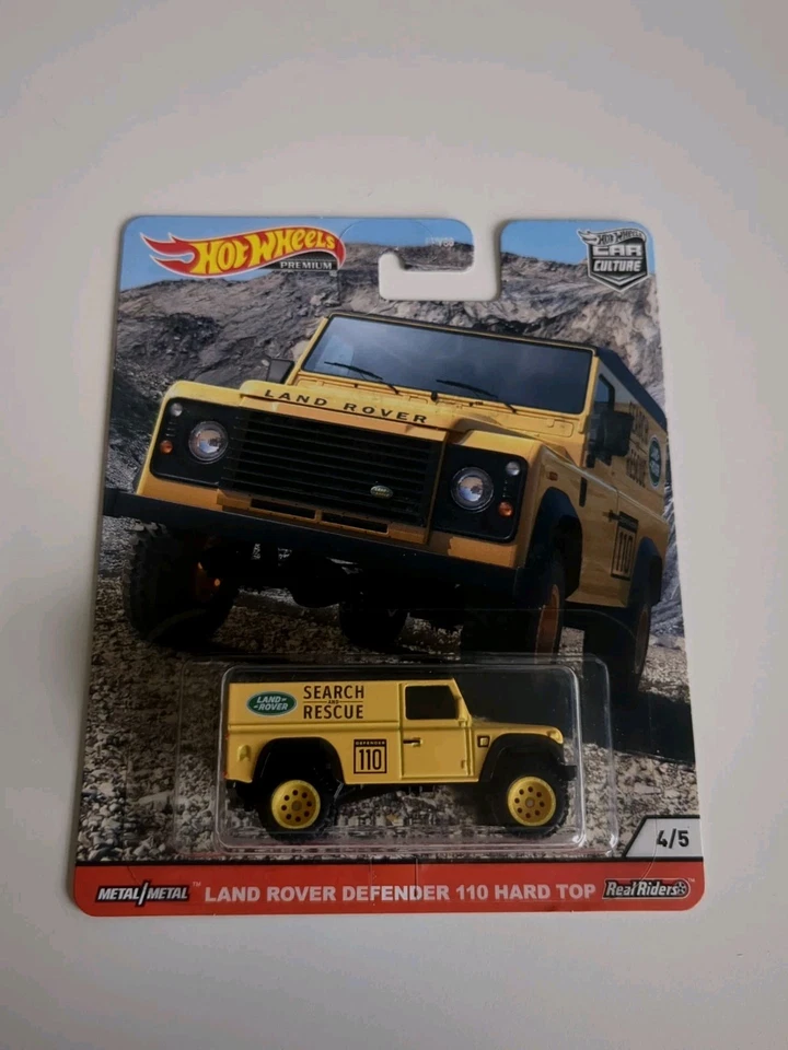 Hot Wheel Land Rover Defender 110 techo rígido Car Culture Premium en estuche protector Foto 1 de 4