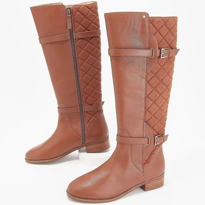 Isaac Mizrahi Live! Botas de montar de cuero acolchadas de becerro anchas talla 8,5 $235 Foto 1 de 4