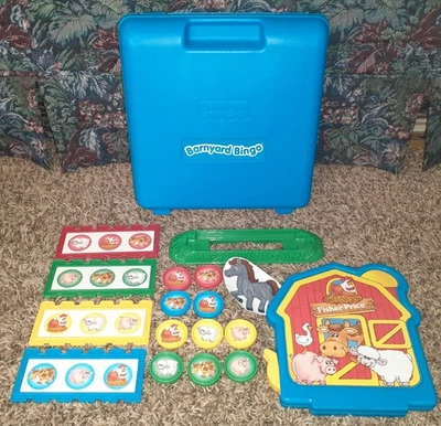 2002 MATTEL FISHER PRICE BARNYARD BINGO PRESCHOOL MATCHING GAME W/ HARD CASE - image 1 of 2