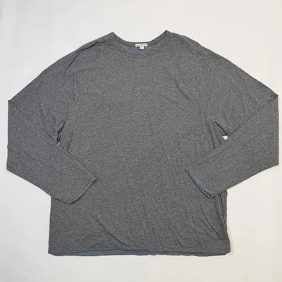 James Perse Shirt Mens XXL Heather Gray Long Sleeve Soft Crewneck Made in Japan - Image 1 of 4