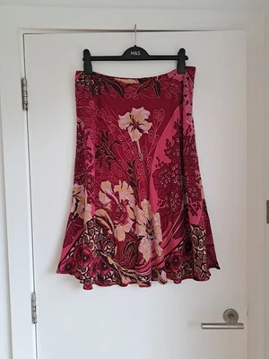 Vintage Phase Eight Skirt 100% Silk UK14 Midi Floral Lined Cottage Core Pink Mix - Image 1 of 4