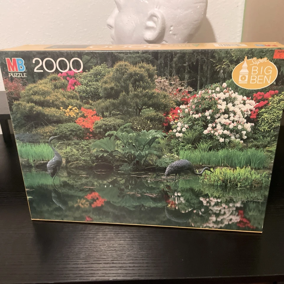 MB Milton Bradley Super Big Ben Picturesque Japanese Garden Puzzle 2000 PC